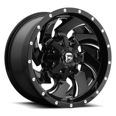 Aluminum Wheels 20X10 Cleaver D574 5 On 139.7/5 On 150 Gloss Black/Milled 110.3 Bore -18 Offset 8 Spoke Fuel Off Road Wheels