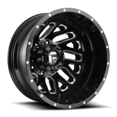 Dually Wheels 22X8.25 Triton Dually D581 8 On 210 Gloss Black Milled 154.3 Bore -246 Offset Mesh Spoke Outer Dually Fuel Off Road Wheels