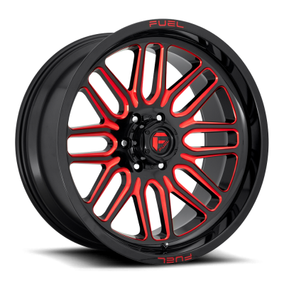 Aluminum Wheels 22X10 Ignite D663 6 On 135 Gloss Black Red Tinted Clear 87.1 Bore -18 Offset Fuel Off Road Wheels