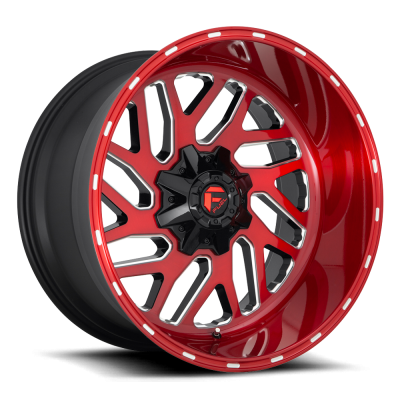 Aluminum Wheels 22X10 Triton D691 8 On 165.1 Candy Red Milled 125.1 Bore -18 Offset Mesh Spoke Fuel Off Road Wheels
