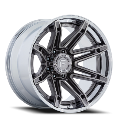 Aluminum Wheels 22X12 Brawl FC401AP 8 On 180 Platinum Silver Chrome Lip 124.2 Bore -44 Offset Fuel Off Road Wheels