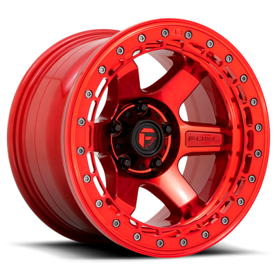 Aluminum Wheels 17X8.5 Block Beadlock D123 6 On 135 Candy Red/Candy Red Ring 87.1 Bore 0 Offset 6 Spoke Fuel Off Road Wheels
