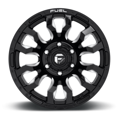 Aluminum Wheels 17X9 Blitz D673 6 On 135 Gloss Black Milled 87.1 Bore 1 Offset Multi Spoke Fuel Off Road Wheels