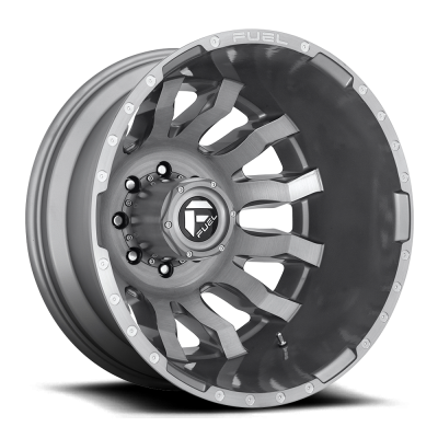 Dually Wheels 20X8.25 Blitz Dually D693 8 On 210 Brushed Gunmetal Gray Tinted Clear 154.3 Bore -246 Offset Multi Spoke Outer Dually Fuel Off Road Wheels