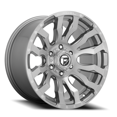 Aluminum Wheels 20X9 Blitz D693 6 On 135 Brushed Gunmetal Gray Tinted Clear 87.1 Bore 20 Offset Multi Spoke Fuel Off Road Wheels