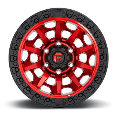 Aluminum Wheels 20X10 Covert D695 5 On 139.7 Candy Red Black Bead Ring 87.1 Bore -18 Offset Multi Spoke Fuel Off Road Wheels