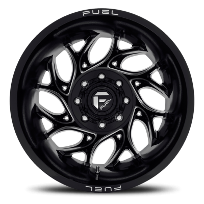 Dually Wheels 20X8.25 Runner Dually D741 8 On 210 Gloss Black Milled 154.3 Bore -246 Offset 8 Spoke Outer Dually Fuel Off Road Wheels