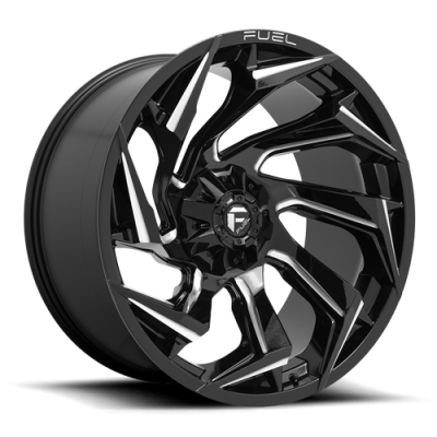 Aluminum Wheels 22X10 Reaction D753 5 On 139.7/5 On 150 Gloss Black/Milled 110.2 Bore -18 Offset Fuel Off Road Wheels