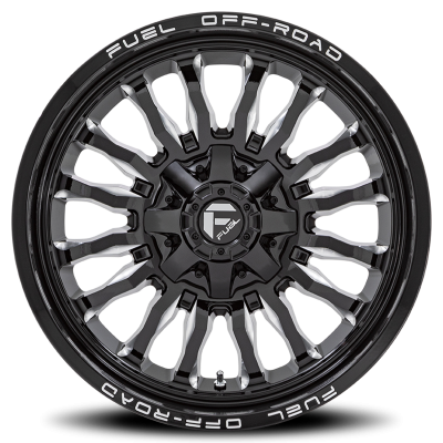 Aluminum Wheels 20X9 Arc D795 8 On 165.1 Gloss Black Milled 125.1 Bore 1 Offset Fuel Off Road Wheels