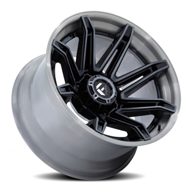 Aluminum Wheels 22X10 Brawl FC401BT 8 On 180 Gloss Black Brushed Dark Tint 124.2 Bore -18 Offset Fuel Off Road Wheels