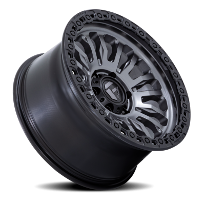 Aluminum Wheels 17X9 Rincon SBL FC857AB 8 On 180 Matte Gunmetal Gray Matte Black Lip 124.2 Bore 20 Offset Fuel Off Road Wheels