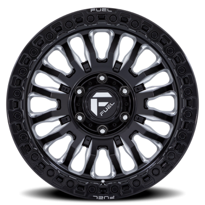 Aluminum Wheels 20X10 Rincon SBL FC857BE 8 On 180 Gloss Black Milled 124.2 Bore -18 Offset Fuel Off Road Wheels