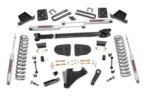 6 Inch Lift Kit Diesel No OVLD w/ M1 Rear Shocks Ford F-250/F-350 Super Duty 4WD (23-25) Rough Country
