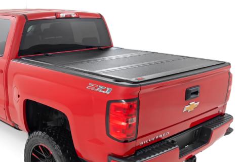 Hard Tri-Fold Flip Up Bed Cover 5 Foot 9 Inch Bed Silverado/Sierra 1500 (14-18 &amp; Classic) Rough Country
