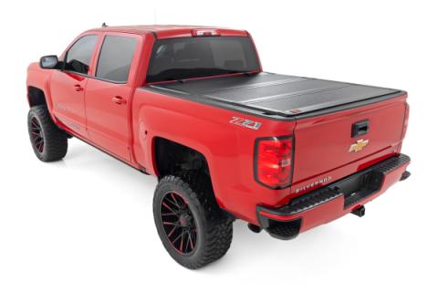 Hard Tri-Fold Flip Up Bed Cover 5 Foot 9 Inch Bed Silverado/Sierra 1500 (14-18 &amp; Classic) Rough Country