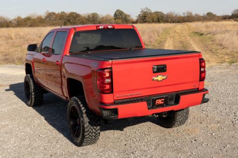 Hard Tri-Fold Flip Up Bed Cover 5 Foot 9 Inch Bed Silverado/Sierra 1500 (14-18 &amp; Classic) Rough Country