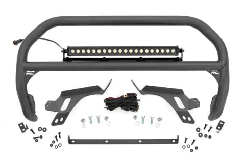 Nudge Bar w/ Tow Hooks 20 Inch Black Single Row LED Ford Bronco Sport (21-24) Rough Country