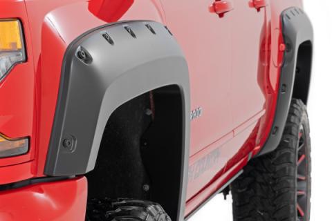 Pocket Fender Flares 5 Foot 9 Inch Bed Gas Door Chevy Silverado 1500 (14-18 &amp; Classic) Rough Country