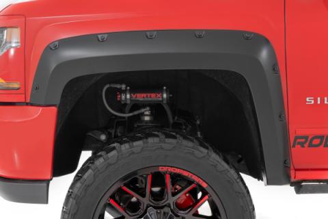 Pocket Fender Flares 5 Foot 9 Inch Bed Gas Door Chevy Silverado 1500 (14-18 &amp; Classic) Rough Country