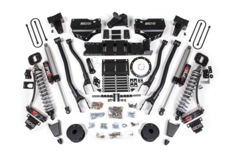 19-24 Ram 3500 4WD 6 Inch 4-Link Suspension Lift Kit, 5 Inch Rear, Block w/ Overload, 8 Bolt Diesel - Fox 2.5 Performance Elite Series C/O Front, Fox 2.5 Performance Elite Series Rear BDS Suspension