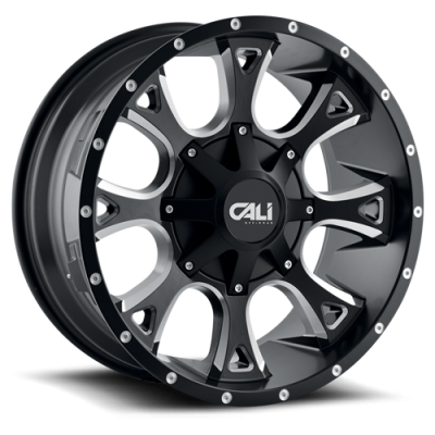 Cast Aluminum Wheels Anarchy 9103 SB 20x12 Milled Spokes Satin Black 8 On 165.1/8 On170 Bolt Pattern -44 Offset Cali Offroad Wheels