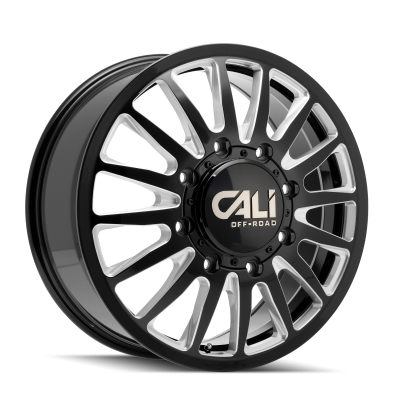 Dually Wheels Summit Dually 9110D GB 22x8.25 Milled Spokes Gloss Black 8 On 165.1 Bolt Pattern 115 Offset Cali Offroad Wheels