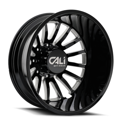 Dually Wheels Summit Dually 9110D GB 20x8.25 Milled Spokes Gloss Black 8 On 200 Bolt Pattern -232 Offset Cali Offroad Wheels