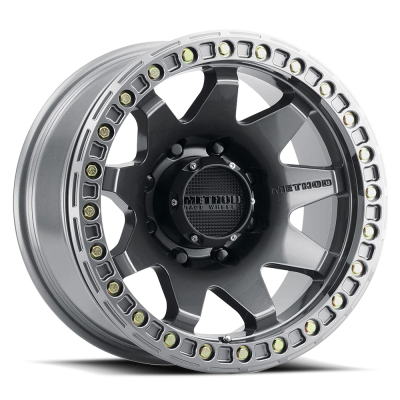 Aluminum Wheels 17x9 MR108 Bolt Pattern 8 On 165.1 Offset -44 Lip Size 0.63 Gloss Titanium GY Method