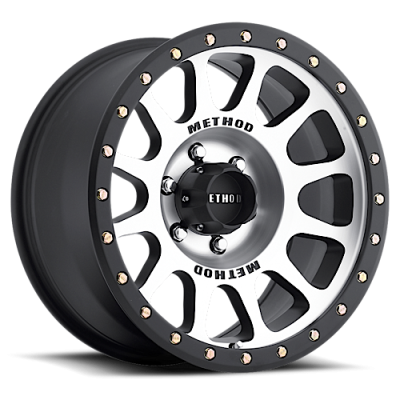Aluminum Wheels 16x8 NV MR305 Bolt Pattern 6 On 139.7 Offset 0 Lip Size 1.57 Black BM Machined Face-Black Street Loc Method