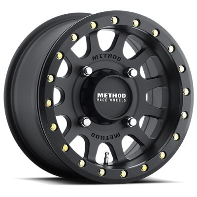 Aluminum Wheels 15x6 MR401 Beadlock UTV Bolt Pattern 4 On 156 Offset 53 Lip Size 0 Matte Black MB Method