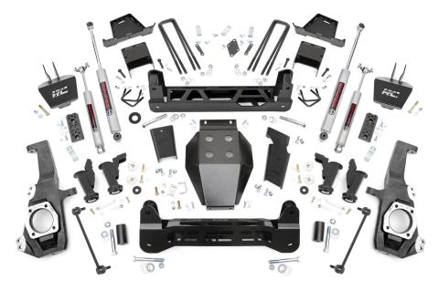 7 Inch Lift Kit Torsion Drop w/ Overloads Silverado/Sierra 2500HD/3500HD (20-26) Rough Country