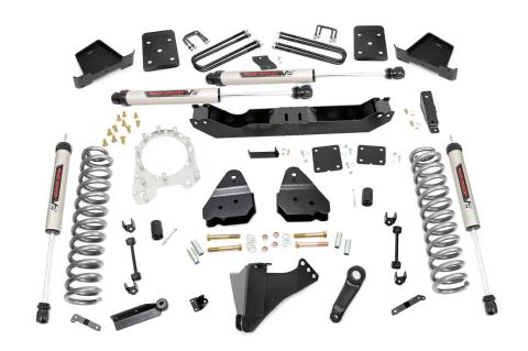 4.5 Inch Suspension Lift Kit 4 Inch Axle Diam w/V2 Shocks 17-19 F-250/350 4WD Diesel Rough Country