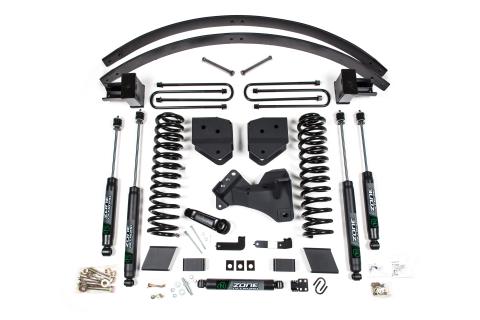 17-19 Ford F-250/F-350 Super Duty 6 Inch Lift Kit 3 Inch Rear Block Diesel 3 Leaf Main Nitro Shocks Zone Offroad