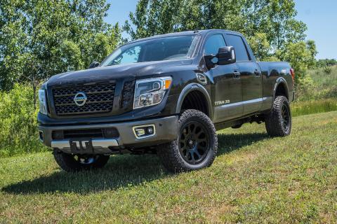 16-24 Nissan Titan XD 4WD 2 Inch Adventure Series Lift Kit, 2 Inch Rear Lift, Block - Strut Spacer, Nitro Shocks Zone Offroad