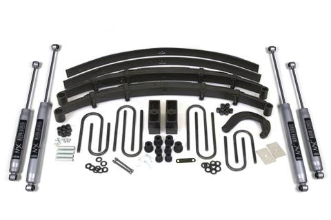 6 Inch Lift Kit Chevy/GMC 1/2 Ton Truck/SUV 73-76 4WD 4 Inch Block Kit with Add-A-Leaf NX2 Nitro Shocks