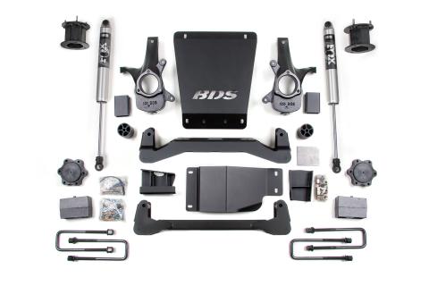 07-13 Chevrolet Silverado 1500 - GMC Sierra 1500 4WD 4.5 Inch Suspension Lift Kit, 4 Inch Rear Lift, Block, NX2 Nitro Series Shocks BDS Suspension