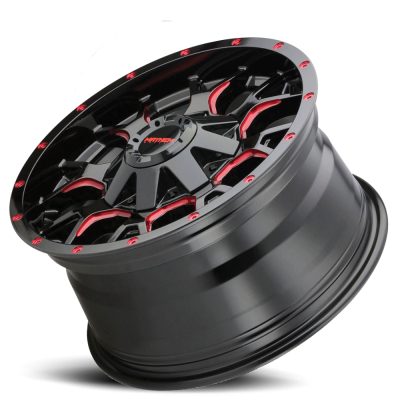 Mayhem Offroad Wheels Warrior 8015 RD 20x10 Prism Red Black -25 Off Set 8 Lug 4.52 BSM 130.8 Bore 165.1 Bolt Circle Cast Aluminum