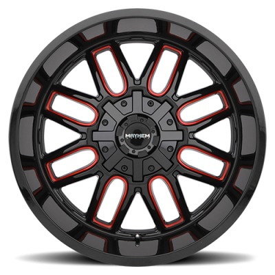 Mayhem Offroad Wheels Cogent 8107 RD 22x10 Prism Red Black -19 Off Set 6 Lug 4.75 BSM 106 Bore Cast Aluminum