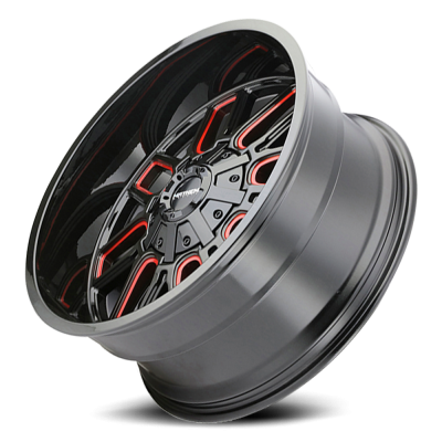 Mayhem Offroad Wheels Cogent 8107 RD 17x9 Prism Red Black -12 Off Set 5 Lug 4.53 BSM 87.1 Bore Cast Aluminum