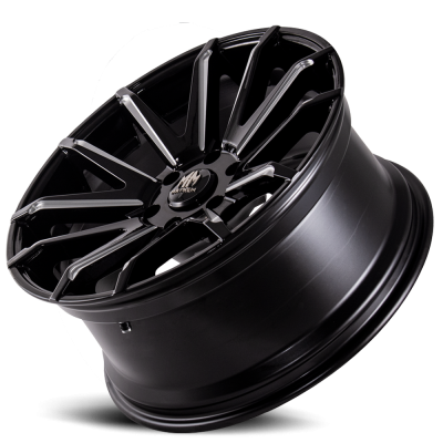 Mayhem Luxury Wheels Crossfire 8109 20x9.5 Milled Spokes Gloss Black 18 Off Set 6 Lug 5.96 BSM 106 Bore Cast Aluminum