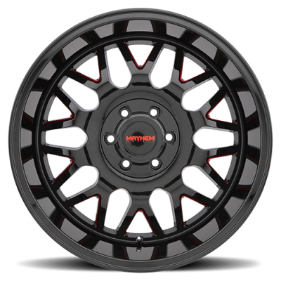 Mayhem Offroad Wheels Tripwire 8110 RD 20x10 Prism Red Black -19 Off Set 6 Lug 4.75 BSM 106 Bore Cast Aluminum
