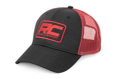 Rough Country Mesh Hat Black &amp; Red Rough Country