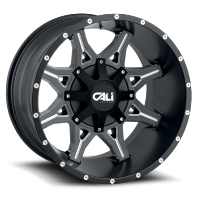 Cast Aluminum Wheels Obnoxious 9107 SB 20x10 Milled Spokes Satin Black 5 On 127/5 On139.7 Bolt Pattern -19 Offset Cali Offroad Wheels