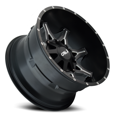 Cast Aluminum Wheels Obnoxious 9107 SB 20x12 Milled Spokes Satin Black 8 On 180 Bolt Pattern -44 Offset Cali Offroad Wheels