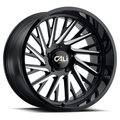 Cast Aluminum Wheels Purge 9114 GB 24x14 Milled Gloss Black 6 On 139.7 Bolt Pattern -76 Offset Cali Offroad Wheels