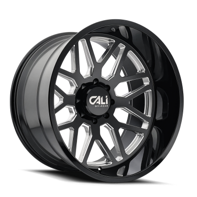 Cast Aluminum Wheels Invader 9115 GB-M 26x14 Milled Gloss Black 6 On 139.7 Bolt Pattern -76 Offset Cali Offroad Wheels