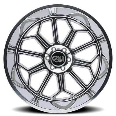 Cast Aluminum Wheels Auburn 9117 PO 24x14 Milled Spokes Polished 8 On 170 Bolt Pattern -76 Offset Cali Offroad Wheels