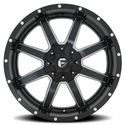 Aluminum Wheels 24X12 Maverick D538 8 On 165.1 Black Milled 125.2 Bore -44 Offset Fuel Off Road Wheels