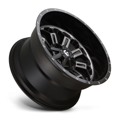Aluminum Wheels 20X9 Crush D561 8 On 165.1 Gloss Black Double Dark Tint Machined Face 125.2 Bore 1 Offset 8 Spoke Fuel Off Road Wheels