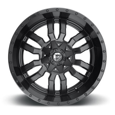 Aluminum Wheels 18X8 Sledge D596 5 On 120 Matte Black/Gloss Black Lip 65.3 Bore 35 Offset Fuel Off Road Wheels